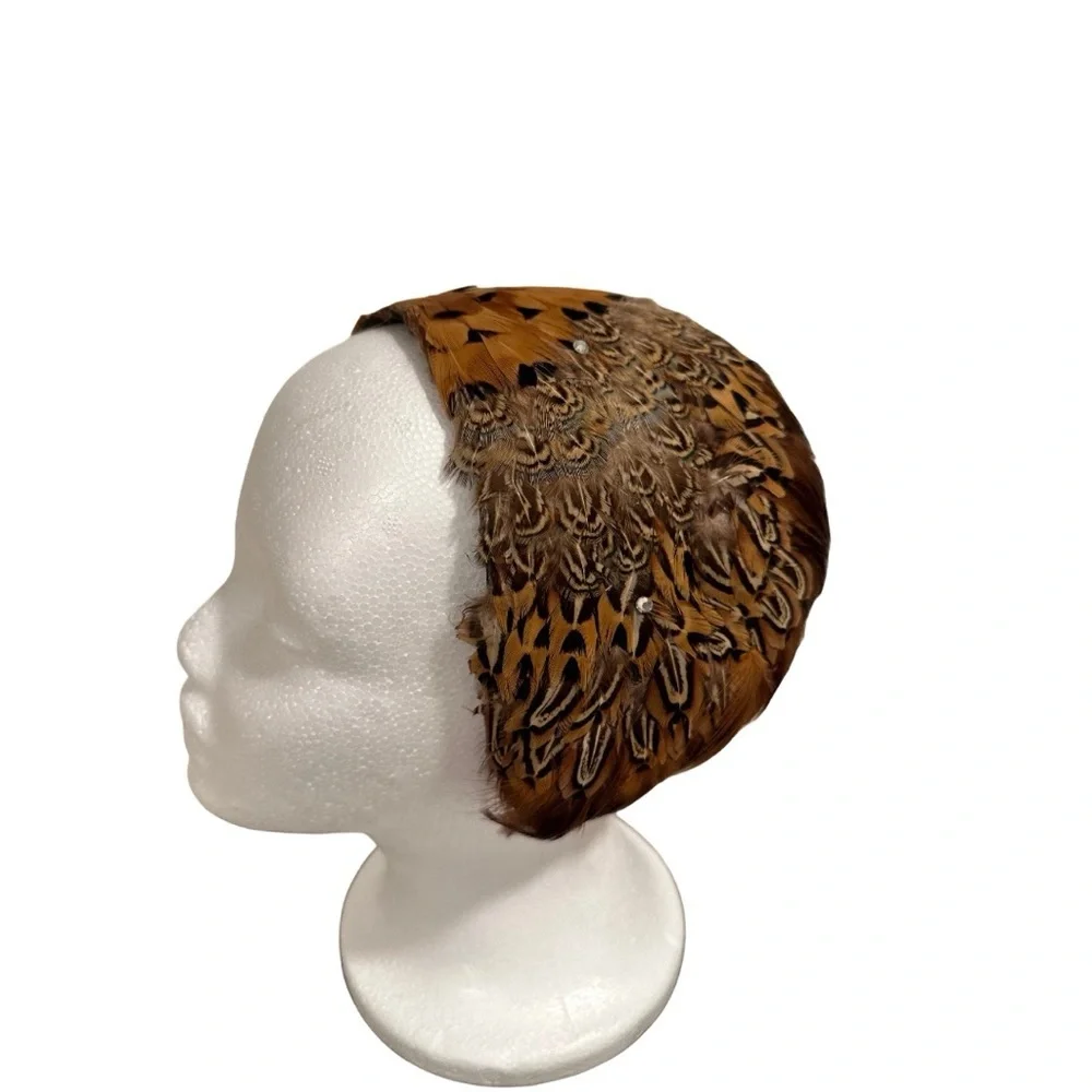Bundle (2) Vintage Fascinator Pillbox Whimsy Hats 40-60s Pheasant Feather & Mink - Picture 17 of 17